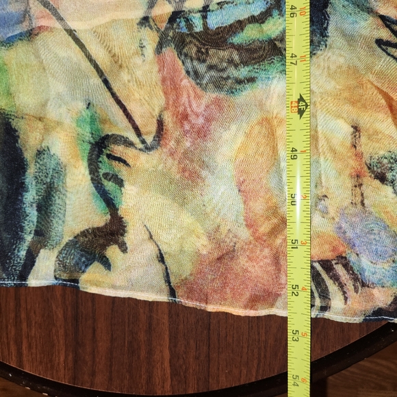 NWT Queen Mulock *RARE* Flowy Abstract Art Maxi Dress SZ LG - Picture 5 of 10